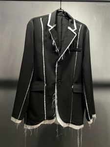 Damespakken damesblazer mode met een losse single single braested lange mouw contrast kleurenpak jassen vrouwelijk 2022 lente