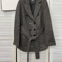 Damespakken dames high-end geplaatste geweven pak jas origineel paillettenontwerp hoogwaardige wollen luxe blazer blazer
