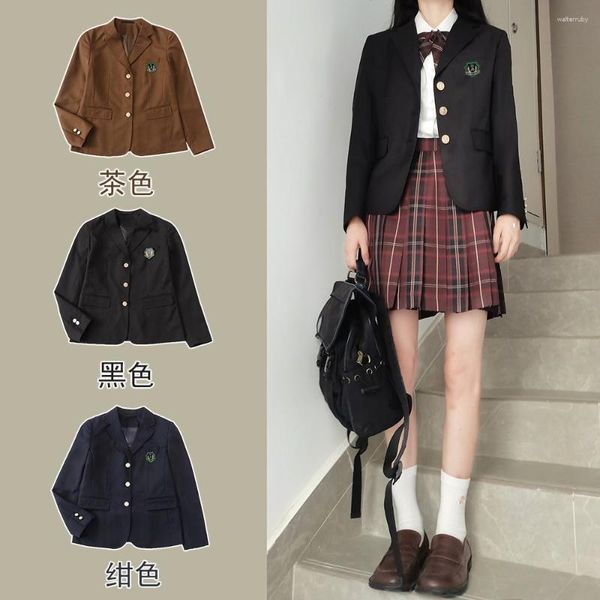 Trajes de mujer Chaqueta de mujer Ropa Estilo universitario japonés Adolescentes Jk Uniforme Chaqueta Tops Abrigo Otoño Señoras Vintage Ropa de abrigo de manga larga