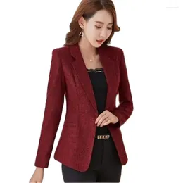 Costumes de femmes Blazer Femme Ladies Blazers Americana Mujer Spring Tweed Fall