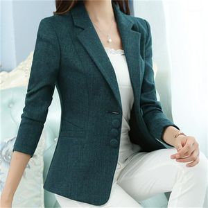 Costumes de femmes Blazer Blazer Spring High Quality Casual Two-Color Tiptor Slim à manches longues à manches longues