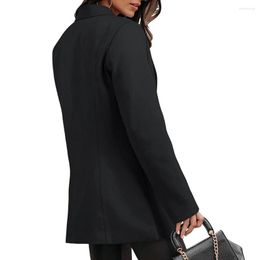 Trajes de mujer, chaqueta elegante de negocios con solapas y botones, chaquetas con bolsillos, tela antiarrugas para viajes formales