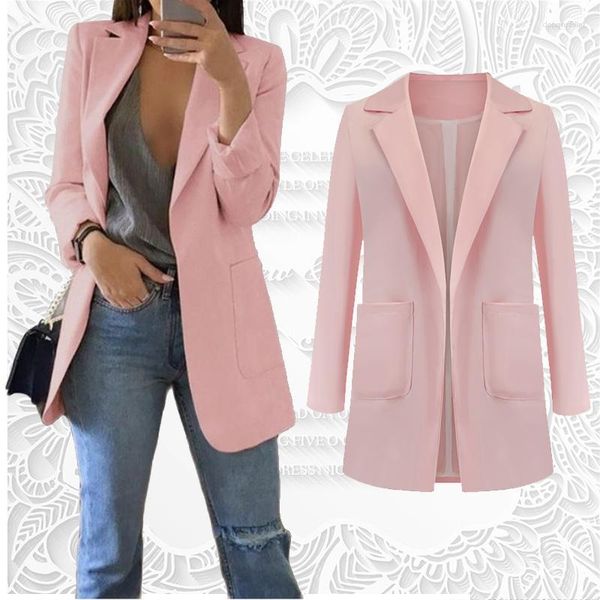 Trajes de mujer Primavera Otoño Estilo de moda para mujer Cuello de polo Slim Fit Cardigan Traje de temperamento Abrigo de alta calidad