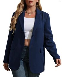 Abiti da donna Blazer casual da donna taglie forti Giacche a maniche lunghe Bottoni frontali aperti Blazer da lavoro con risvolto con tasche