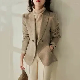 Costumes pour femmes manteau de costume en laine printemps automne 2023 mode coréenne à manches longues Blazers femme veste taille décontractée dames Blazer hauts