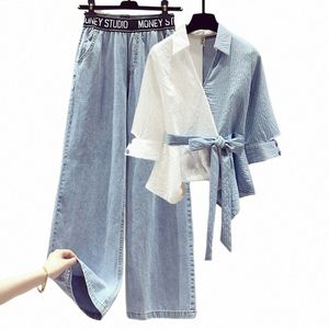 Vêtements d'été pour femmes, ensemble deux pièces en jean Slim, tenues et pantalons, 60A7 #, 2022