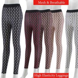 Dames Zomerkleding Hoge Streetwear Mode Sexy Sport Fitness Broek Seksuele See Through Transparante Maan Mesh Leggings 211215