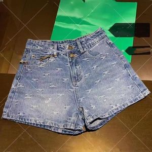 Vrouwen zomer nieuwe ontwerper high taille denim jeans slank logo brief jacquard designer shorts smlxlxxl3xl