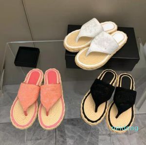 Novedad de verano para mujer, sandalias tejidas a mano con cuerda de cáñamo, chanclas, zapatos planos de pescador, zapatillas G556