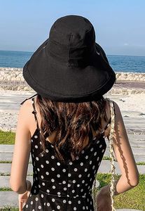 Chapeau de soleil pour femmes, chapeau seau double face pliable, chapeau de plage d'été à larges bords UV