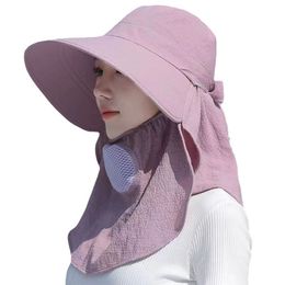 Dames Zonnemasker Volledig gezicht Zomer UV Bescherming Gezichtsfiethoed Picking Tea Sun Hat for Men