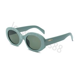 Des lunettes de soleil pour femmes Designer Triomphess Elliptical Frame Metal Legs Green Lens Retro Small Round Frame Original Boîte