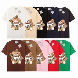 Camisetas de diseñador de camisetas de camiseta Sunmer de Sunmmer de mujer Impresión de oso de manga corta Camisetas de ropa informal de lujo Tops Camisetas Siz x0xd D754#