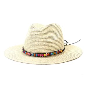 Pare-soleil Jazz chapeau printemps été femmes large bord casquette de paille femme voyage en plein air chapeau de soleil dames casquettes de protection solaire Style britannique nouveau
