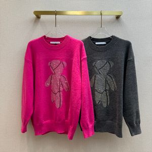 Damessweater Europees modemerk Wool Rhinestone Little Bear Sweater en dames