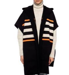 Cardigan tricoté à capuche pour femme, pull décontracté, marque de luxe, manteau, nouvelle collection automne/hiver 2023