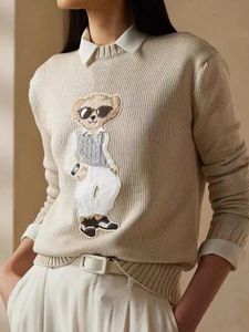 Suéter De Mujer 2026, nuevo jersey básico suave De invierno para Mujer, jersey De algodón con oso, Jersey tejido a la moda, Top Sueters De Mujer