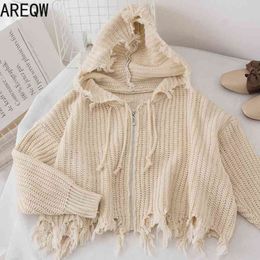 Vrouwen Trui Zwart Beige Rits Gebreide VestenTops Vrouwelijke Casual Street Wear Lente Herfst Kleding Vrouwen 210507