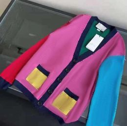 Dames trui voor designer brief Casual gebreide shirt v-hals mode ladie spuff jurk trui