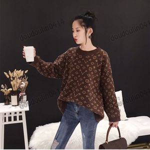 Suéter de mujer Imitación de alpaca Otoño e invierno Nuevo suéter de cuello redondo para mujer Suéter suelto coreano Blusa de manga larga de gran tamaño