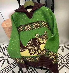 Damestrui Gebreide kleding Designer Herfst/Winter Nieuw product Eekhoornpatroon Losse trui Dames Street Pullover Sweater Top