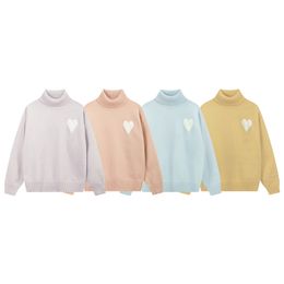 Pull à col roulé pour femme, pull en laine, grand amour, classique américain, multicolore, chaud, chemises pour hommes et femmes