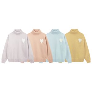 Pull à col roulé pour femme, pull en laine, grand amour, classique américain, multicolore, chaud, chemises pour hommes et femmes