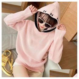 Pulls pour femmes 2021Ss Automne / Hiver Haute Qualité Femmes Designer Sweat À Capuche Tricoté Cc Lettre Broderie Tempérament Mode Haut De Gamme F Dhx7F