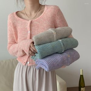Suéteres de mujer 2022 Otoño Invierno cárdigan tejido viento Simple versión coreana de moda CHIC elegante suéter femenino