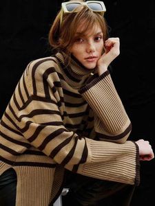 Chandails pour femmes 2022 automne hiver tricoté laine pulls femmes streetwear lâche col roulé décontracté basique pull femme mode manches longues hauts T221019