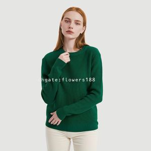 Damessweaters 2023 Europese en Amerikaanse dames nieuwe hot basic effen kleur eenvoudige klassieke casual trui