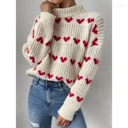 Maglioni da donna 2023 Love Jacquard maglione pullover primaverile e autunnale per donne in Europa America