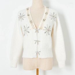Maglioni femminili 2023 maglione da donna primavera estate per perle rosa bianche di alta qualità