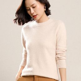 Pulls pour femmes 2023 Super chaud pur vison cachemire et pulls femmes automne hiver pull doux demi-col roulé femme pull de base