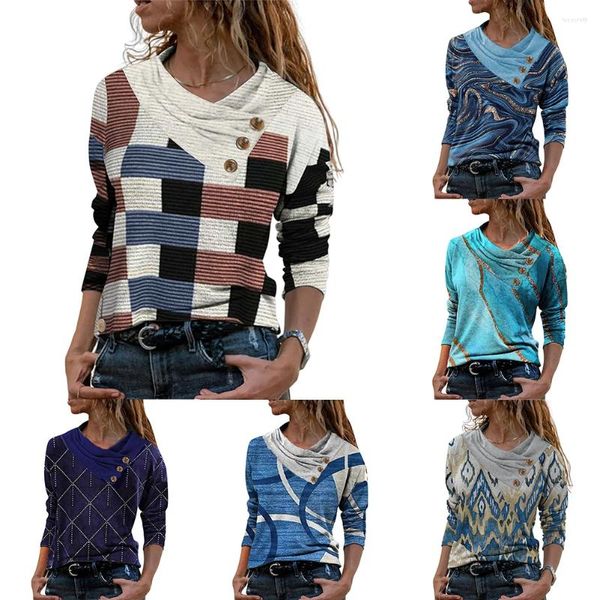 Suéteres de mujer 2023 Tops con estampado de posicionamiento a rayas Vintage estética moderna gruesa y cálida para interior y exterior venta-WT