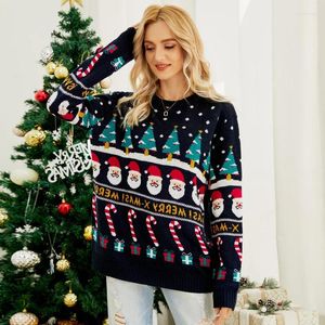 Chandails pour femmes automne et hiver conception de foule arbre de noël tricots pull petit bonhomme de neige épais Sweaters2023