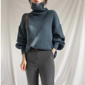 Pulls pour femmes Automne et hiver Pull à col haut Pull de grande taille Vêtements Plump Girls Lâche Style coréen Pull Vêtements d'extérieur