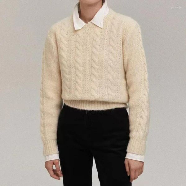 Pulls pour femmes automne et hiver pull tricoté pull blanc laiteux cardigan à manches longues pour les femmes