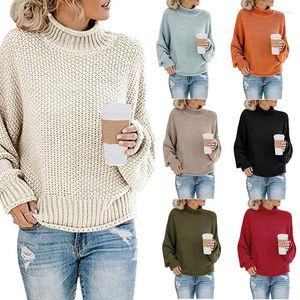 Damessweaters Herfst Winterjas Voor Mode Coltrui Met Lange Mouwen Losse Trui Effen Kleur Plus Size Tops