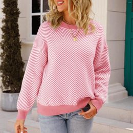 Suéteres para mujeres Outumn Winter Burnited Street Tend tops para mujeres Sweater de manga larga de cuello redondo