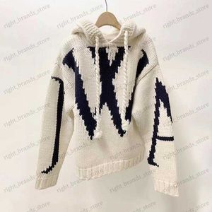 Dames truien herfst/winter nieuwe pullover verdikte gebreide jas luie losse capuchon mode T230517