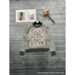 Chandails pour femmes Automne / Hiver Niche Design Trendy Brand Pink Jacquard Pattern Plush Pullover