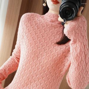 Vrouwen Truien Herfst/Winter Zuivere Wollen Trui Casual Hollow Knitwear Verdikte Coltrui Trui Dames Tops Losse Kasjmier Blouse