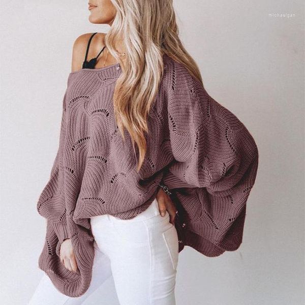 Chandails pour femmes Boho inspiré pull à manches chauve-souris femmes mode hiver pull évider à manches longues pull tricoté vêtements