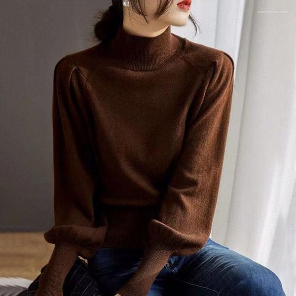 Sweaters de mujer Sweater Sweater Womens Ropa de tejido Páramo de otoño Tortuga de otoño Femme Elegante Drop Blusas Vintage Black 1503