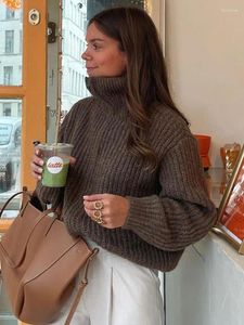 Pulls pour femmes Casual Turtleneck Pull en vrac pour femmes Mode à manches longues Pull solide 2023 Femme Street Office Jumpers Jumpers