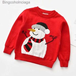 Damestruien Kerst Kinderkleding Nieuwjaar Kindertrui Lange mouwen Cartoon Print Trui Baby Meisjes Jongens Gebreide kledingL231010