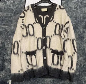 Damessweaters Klassiek merk Luxe ontwerp Veelzijdig draagbaar vest aan beide zijden Dubbele zakken Mohair truijas