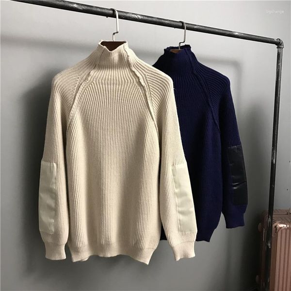 Pulls pour femmes Ordinateur tricoté Poncho doux col roulé pull en laine femme lâche couette décontractée le printemps de 2023 rendre tricot solide