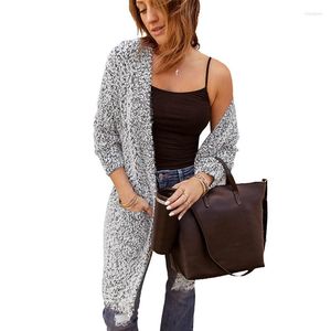 Chandails pour femmes CYDNEE mode pull Long femmes vêtements coréen couleur Pure doux tricoté Cardigan veste dames décontracté manteau moelleux